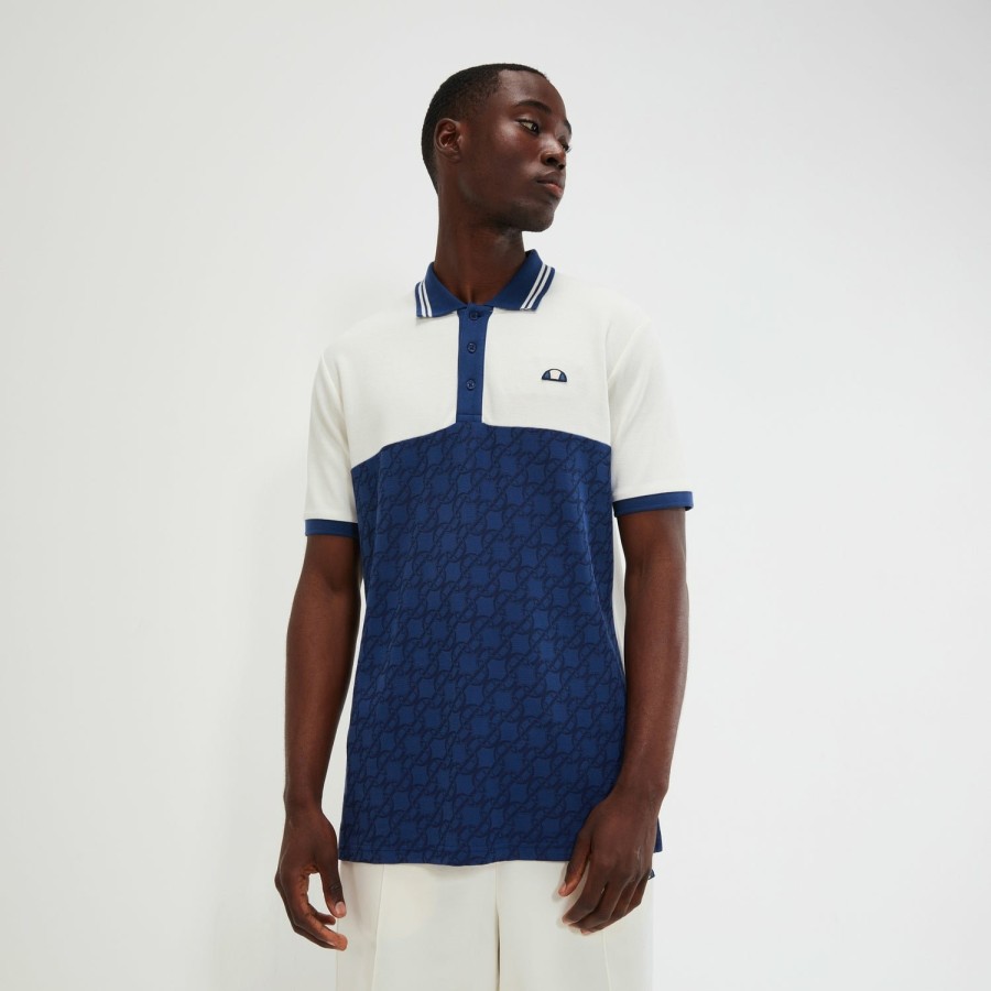 Ellesse Men'S Suanio Polo Off White/Navy | Polos