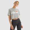 Ellesse Women'S Alberta Cropped T-Shirt Grey Marl | Tops